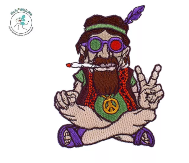Aufbügler Hippie Joint Friedenszeichen Patch Amulett Glücksbringer Geschenkidee