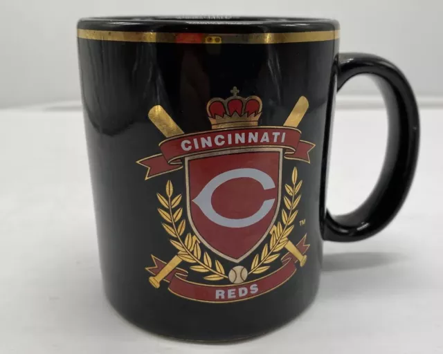 Vintage 1990 MLB Cincinnati Reds World Champions Coffee Mug Gold Accents