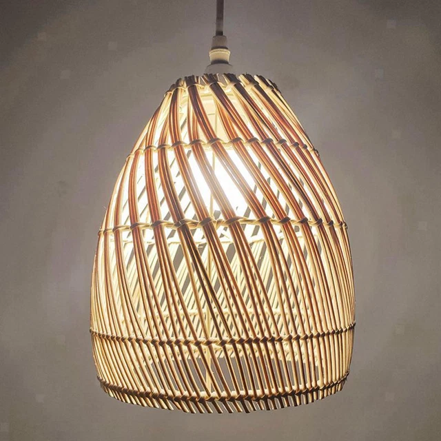 Pantalla lámpara de malla de cesta, 1 pieza pantalla de lámpara de ratán para