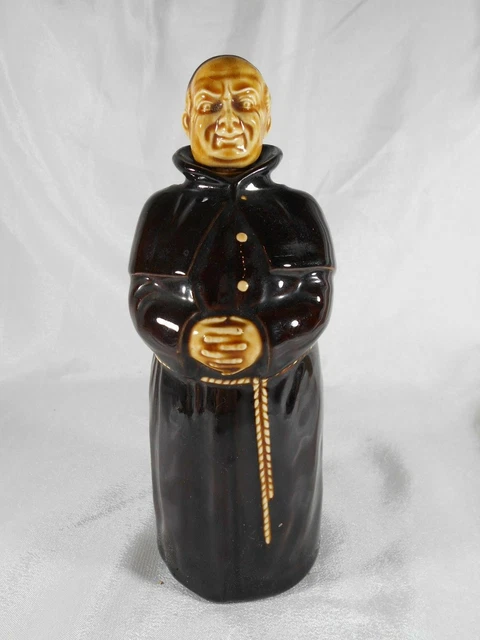 Bouteille Barbotine A Liqueurs Forme De Moine En Ceramique / Faience