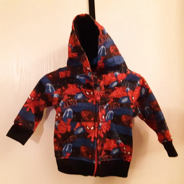 MARVEL SPIDERMAN HOODED JACKET 12 MONTHS--Zip Front Hoodie