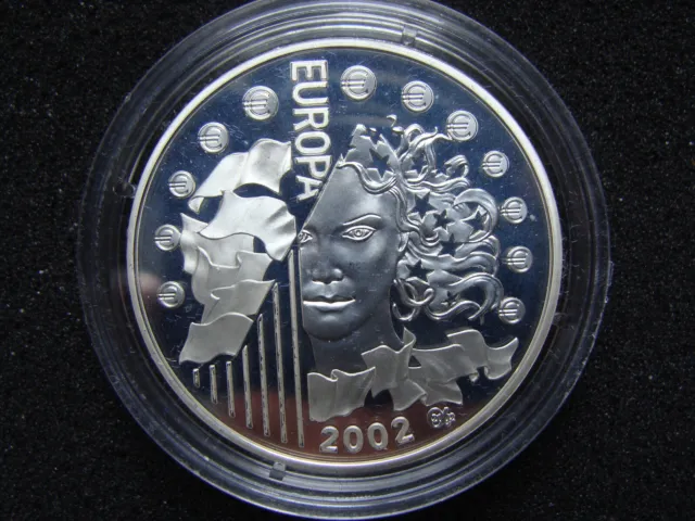 1,5 EURO Silbergedenkmünze Frankreich, 2002, Europa, PP, gekapselt, Sammlerstück
