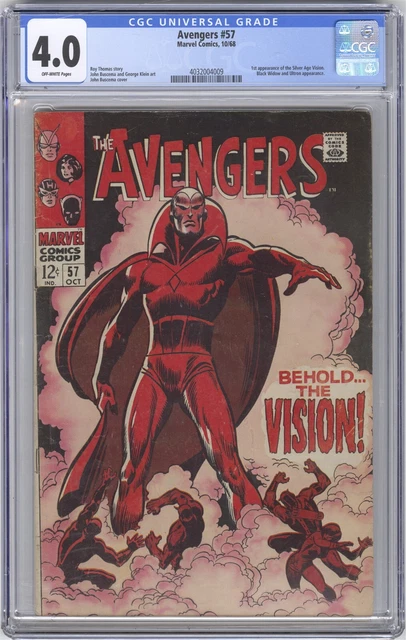 Avengers #57 CGC 4.0 VINTAGE Marvel Comic KEY 1st Silver Age Vision Appearance