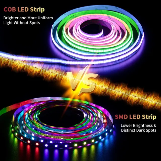 COB RGB LED Streifen Strip 12V WS2811 Tape Band Keine Lichtpunkt Adressierbares 3