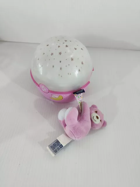 Veilleuse rose Chicco avec peluche , bon état, valeur 40€ quelques tâches