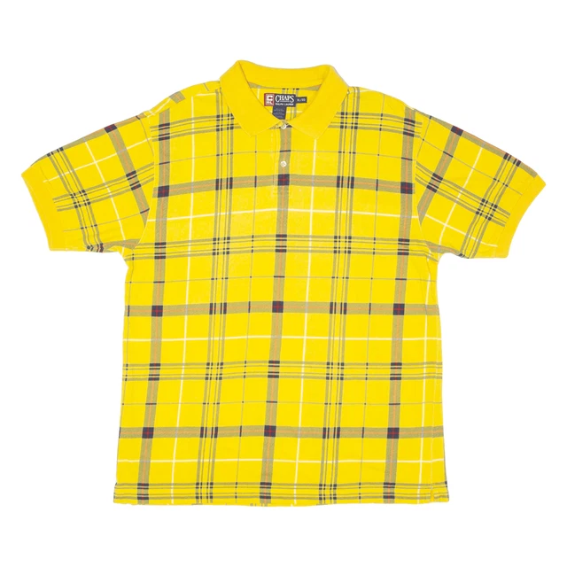 Polo Shirt CHAPS RALPH LAUREN gialla a quadri manica corta uomo XL
