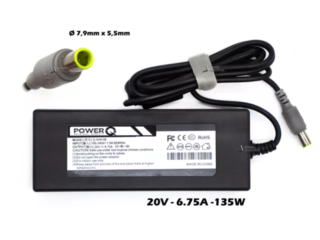 Netzteil PowerQ für LENOVO 135W 20V 6.75A (7,9x5,5) MM THINKPAD T420i T420s