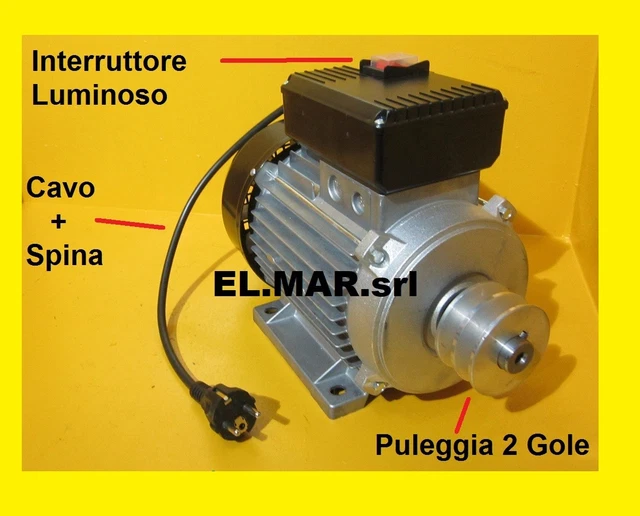 MOTORE ELETTRICO MONOFASE asincrono 2800 giri 2 poli per compressore hp