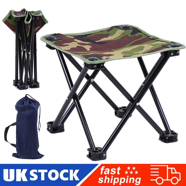 Portable Folding 4 Leg Outdoor Seat Stool Camping Travel Fishing Chair Festival