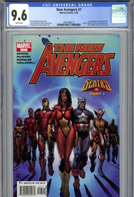 New Avengers #7 (2005) Marvel CGC 9.6 White 1st Appearance of the Illuminati!
