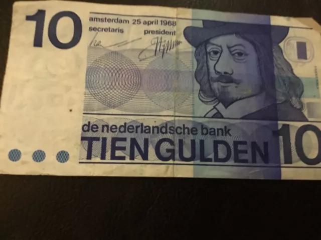 Netherlands banknotes - 10 Gulden 1968, TEN GULDEN de nederlandsche bank !