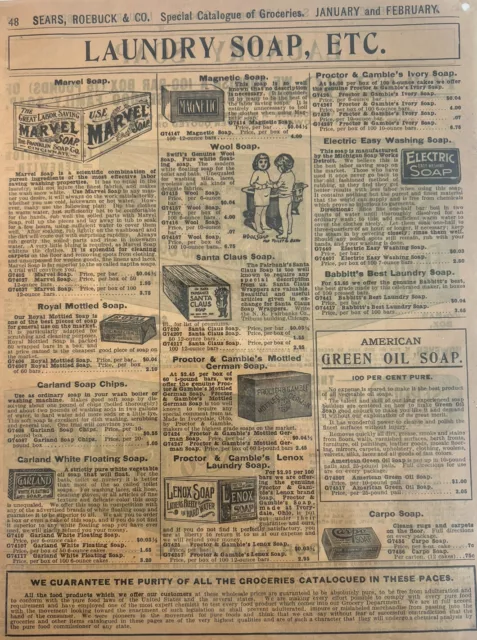Vintage Marvel Soap￼ Print Ad From 1907 Sears Catalog