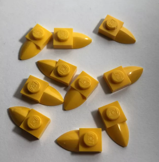 10 x LEGO Piastra Arancione Luminoso Modificata 1x1 con Dente, Orizzontale, Parte 49668