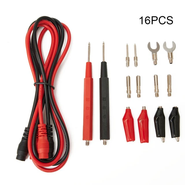 16pcs Multifonction Multimètre Numérique Essai Fils Sondes Mètre Câble Outils De