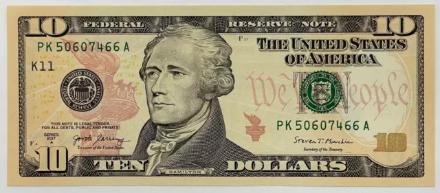 NEW Uncirculated $10 Ten Dollar Bill Series 2017A ONE NOTE (K)