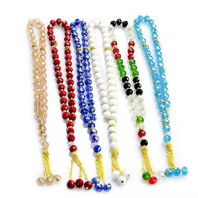 Islamic Prayer Beads Crystal Glass 33Beads 10mm Muslim Jewelry Rosary Beads Gift