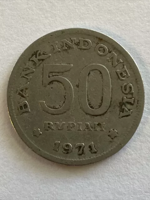 Indonesia 1971 -  50 Rupiah Coin - Bank of Indonesia - Rp. 50