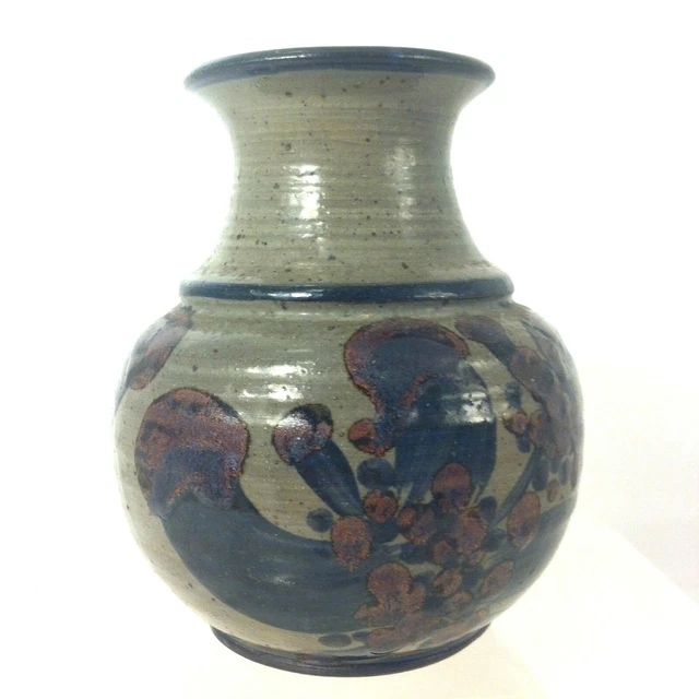 Beau Vase En Gres  Signature A Identifier Puisaye ??