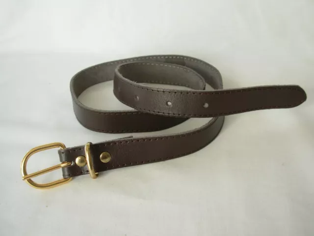 Ceinture fine en cuir Marron Vintage CEBR001