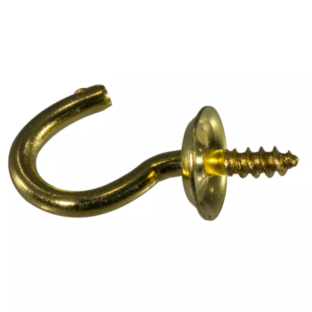 3/8" x 5/8" Brass Cup Hooks SHB-100 (30 pcs.)