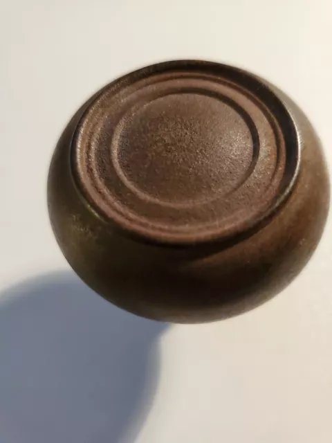 Vintage Rustic Metal Brass Patina Door Knob Round Flat Front 2"