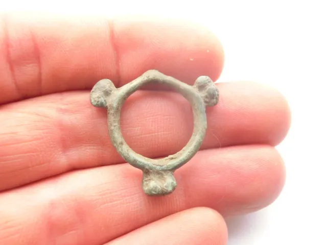 💥 WOW! ancient Celtic proto money currency bronze knobbed RING, Danube region