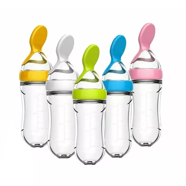 Silicone Supplement Feeder With Spoon Milk Bottle Feeding Bottle  Newborn