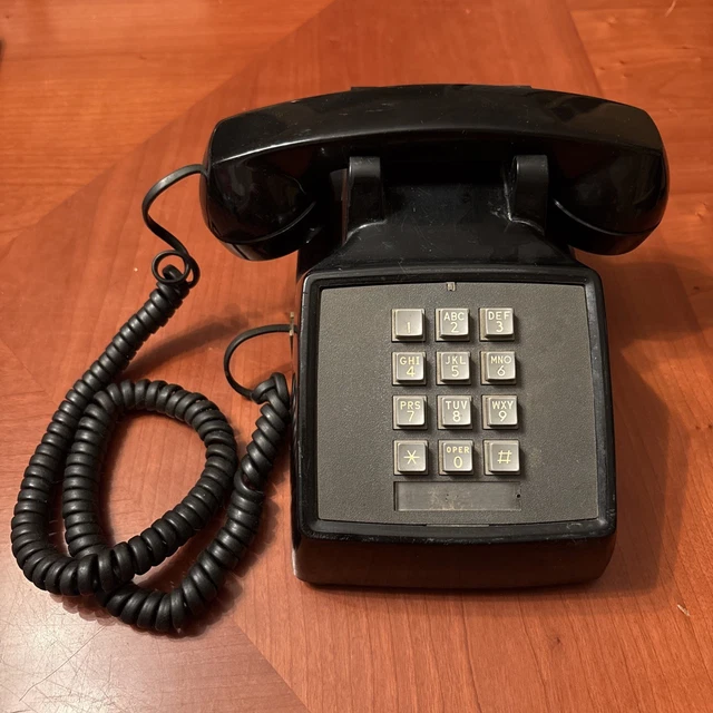 VINTAGE WESTERN ELECTRIC 2500DM Bell System Push Button Telephone Black ...