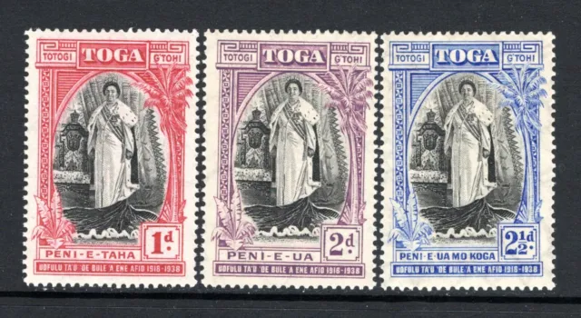 (610) Tonga 1938 20th Anniversary of Queen Salote's Accession Set SG71-73 M/Mint