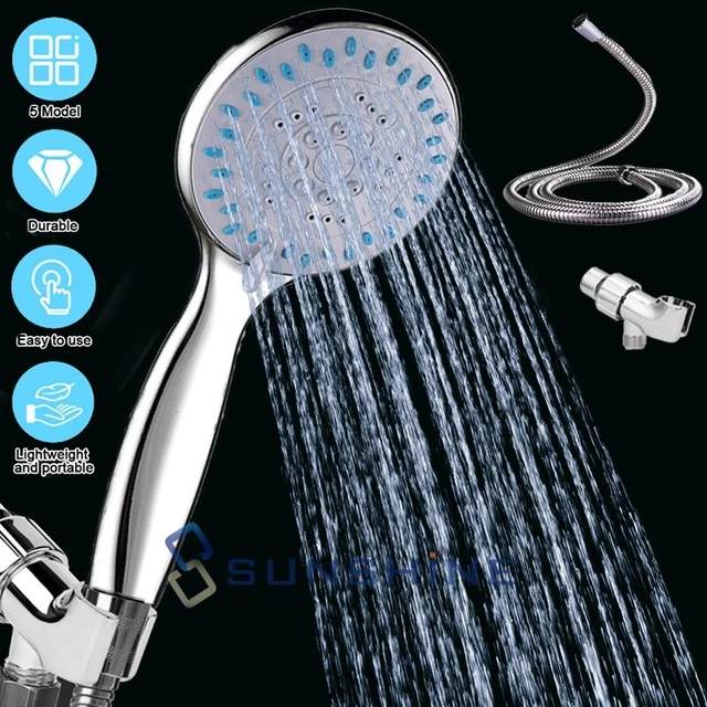 5 SPRAY SETTINGS High Pressure Handheld Shower Head Massage Spa Detach