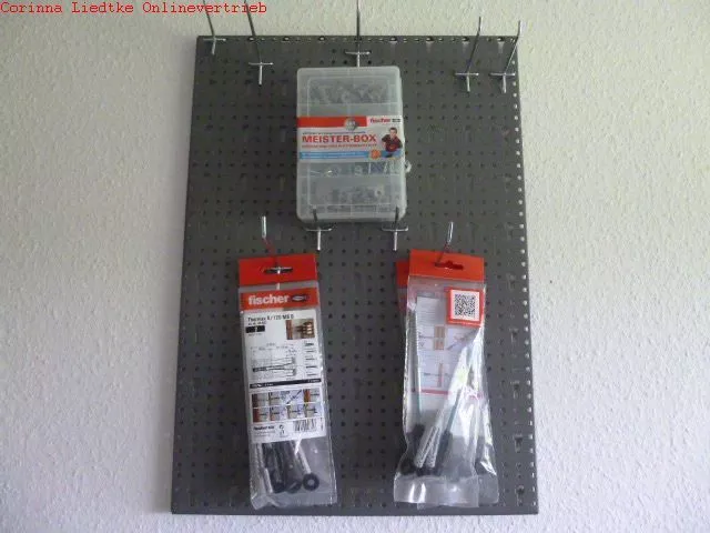 Werkstattwand Set 3 Lochwände Hakensatz 14 Teile +513892+4x 45682 von Fischer