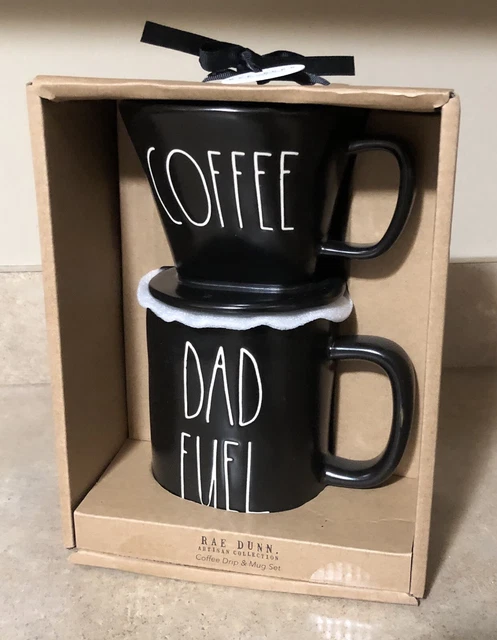 Rae Dunn Black Coffee Drip & Dad Fuel Mug Gift Father’s Day NEW Genuine Ceramic