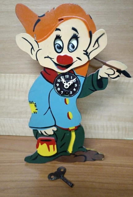 Orologio da parete Disney vintage anni 60 in legno