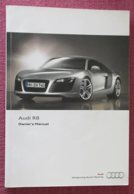 (2011 Druck) Audi R8 Coupé (2007 - 2012) Benutzeranleitung - Handbuch - Besitzerhandbuch.