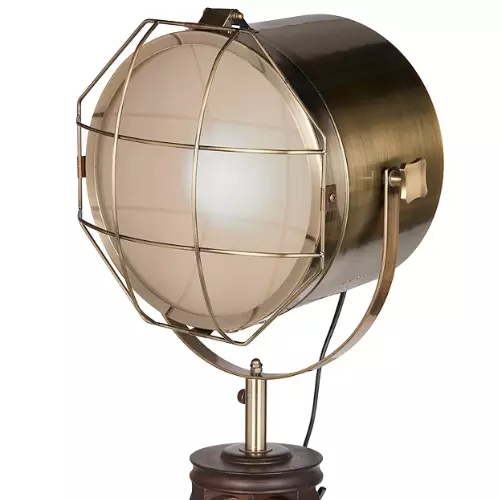 John Lewis Jules Wood Marine Head Floor Lamp, Brass/Dark - *HEAD ONLY, NO LEGS*