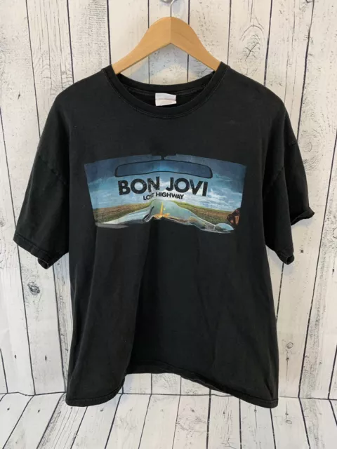 BON JOVI Lost Highway T Shirt Black Men's Size XL