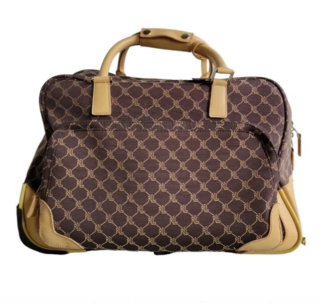 Lauren Ralph Lauren Signature Roller Duffel Bag TSA Approved Size Rare Nice! Lauren Ralph Lauren Signature Roller Duffel Bag TSA Approved Size Rare Nice!