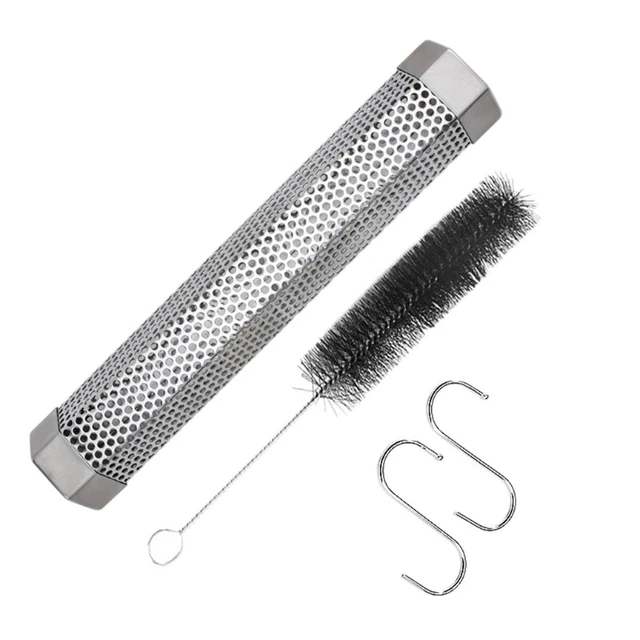 Perforated Hexagon Smoking Wood Smoker Barbecue Accessories with Brush and Hook