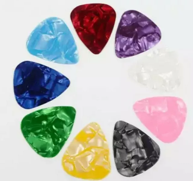 Pack de 100 choix de couleur pour guitare électrique acoustique celluloïd plectre mélange de couleurs États-Unis 2