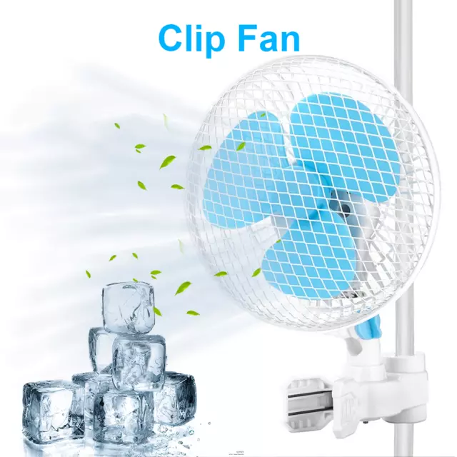 2 Speed Clip Fan Vertical 6 inch Oscillating Fan Fit Hydroponics Grow Tent Pole 2