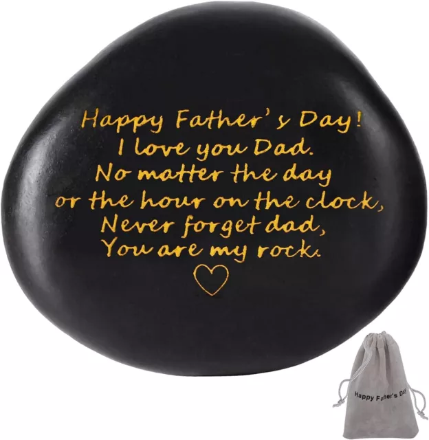 Fathers Day Gifts Engraved Stone - Unique Presents for Dads, I Love You Dad Gift