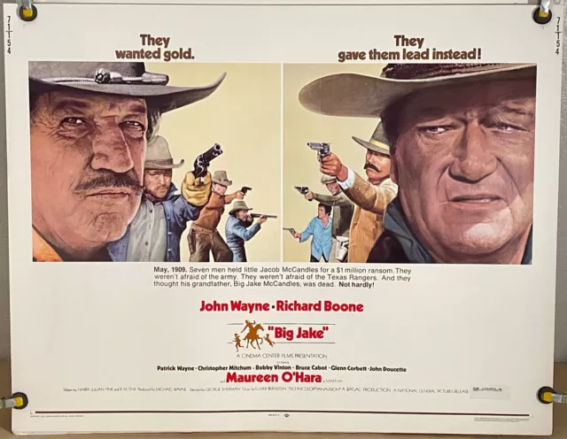 Big Jake Rolled Original Half Sheet Movie Poster John Wayne Richard Boone (1971)