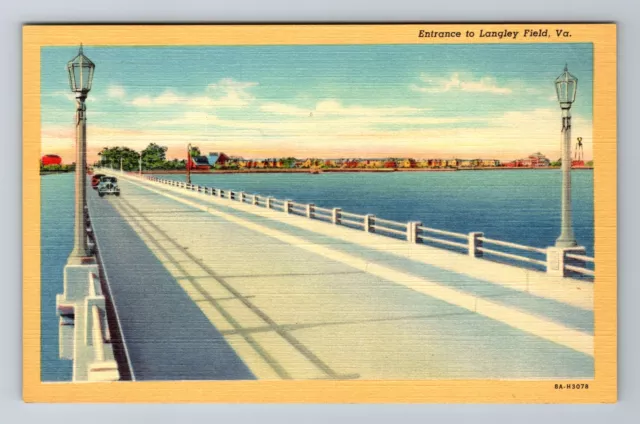 Langley Field VA-Virginia, Entrance, Vintage Postcard
