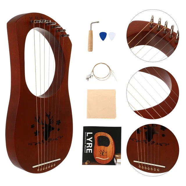Le modèle de harpe, le mini instrument de harpe en bois avec une belle boîte cadeau, pour les ornements et les cadeaux Le modèle de harpe, le mini instrument de harpe en bois avec une belle boîte cadeau, pour les ornements et les cadeaux