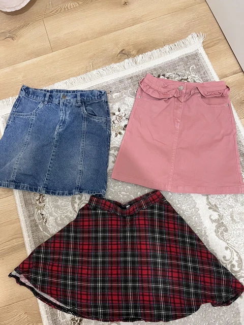 X3 GIRLS BUNDLE AGE 7-9 YEARS NEXT etc DENIM SKIRT