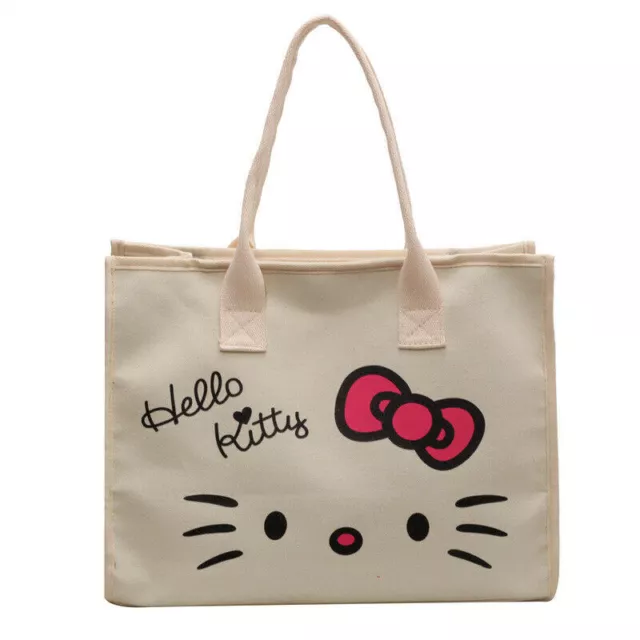 Hot Hello Kitty Cartoon Canvas Bag Tote Bag Commuter Shoulder Bag Woman Girl