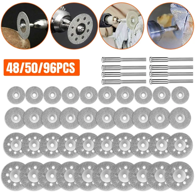 48/96X DIAMOND CUTTING Wheel Die Grinder Cut Off Disc Set For Dremel
