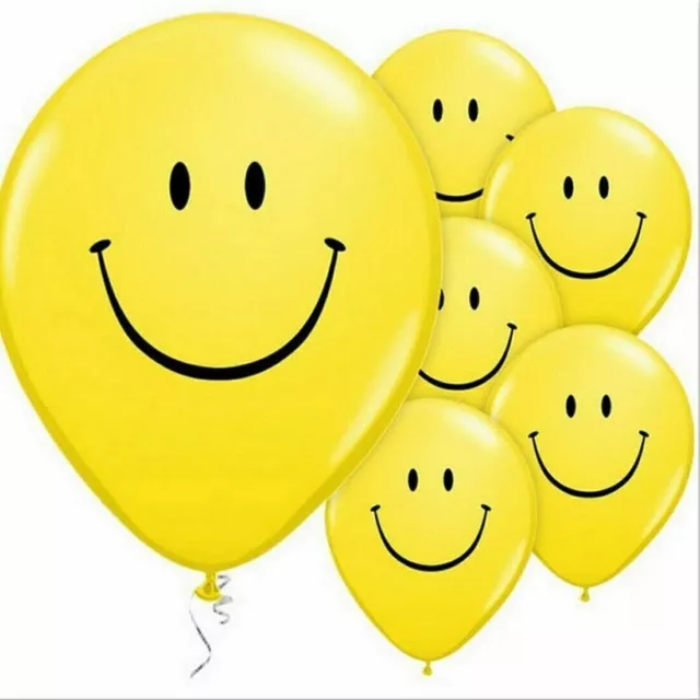Smiley Face Yellow Balloons Smile Emoji Happy Party Balloon Decorations 18pce
