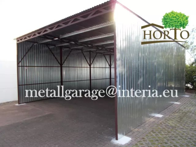 4,5x4x2,8 CARPORT Blechgarage Container Überdachung Abstellplatz Doppelcarport*