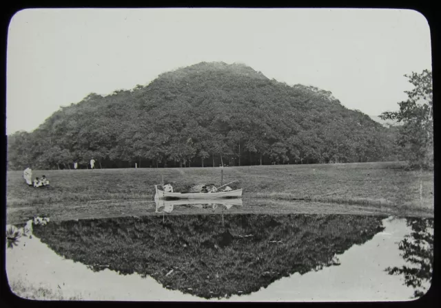 Glass Magic Lantern Slide CALCUTTA BOTANICAL GARDENS C1890 OLD PHOTO INDIA